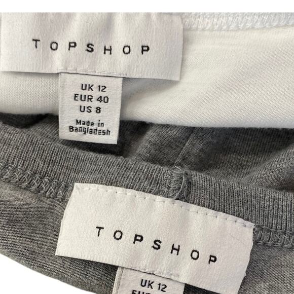 Bundle of 2 TOPSHOP Basic tanks Size 8 White & Gray - Picture 3 of 7